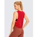 CRZ YOGA Pima Cotton Cropped Tank Top for Women - Sleeveless Athletic Yoga Shirt | Deep Armhole - Festival Red | Medium - Buy Online on GoSupps.com