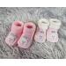 Royal Icon 2 x Pairs Baby Booties 0-3 Months | Soft & Stylish Newborn Slippers | Ideal for Indoor & Outdoor Use | White Pink Teddy Design - Buy Online on GoSupps.com