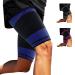 ABYON Thigh Compression Support Sleeves (1 Pair) Thigh Brace Breathable Elastic for Hamstring Quadricep Pain Relief Anti Slip Upper Leg Sleeves for Men and Women L Blue