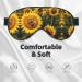 Sunflower Bees Print Unisex Sleep Mask - Double-Sided Eye Mask for Sound Sleep & Skin Care - Black - Buy Online on GoSupps.com