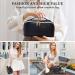 ZAUKNYA Large Capacity Travel Cosmetic Bag - Portable Leather Waterproof Women's Makeup Organizer - Checkered Cosmetic Bag with Handle and Divider (Black) - Buy Online on GoSupps.com
