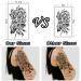 Metuu 3D Waterproof Temporary Tattoos Stickers - Black Flowers Crown Clock Whale Lotus Collection - Women Girls Body Shoulder Face Leg Feet - 49 Sheets Half Arm - Buy Online on GoSupps.com