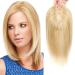Hair Topper for Women Human Hair Blonde Hair Toppers 10 Inch Hair Topper for Thinning Hair Human Hair Top Hairpieces Warm Blonde with Highlights(27/613#)
