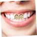 ifundom 2pcs Grills Gold Decor Grill for Teeth Shiny Mouth Grill Decorate Men and Women Gem The Cross - Buy Online on GoSupps.com