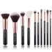Jessup makeup brush set 10 pc cosmetics make-up brush set eyes eyeshadow powder concealer eyeliner black / rose gold T156 A-black / rose gold