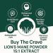 BUY THE CRAVE Freeze-Dried Lions Mane Mushroom 15:1 Extract Capsules 500 mg 240 Count (240 Servings) Immune Support Antioxidant-Rich Non-GMO Gluten-Free Dietary Supplement - Buy Online on GoSupps.com