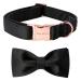 Unique Style Paws dog collar black satin dog collar with loop which fly adjustable pet collar gift for female or male X-Small Dogs XS black-CB