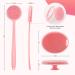 Long Handled Pink Silicone Body Scrubber for Women - Double Sided Scrub Brush with Hook - Buy Online on GoSupps.com