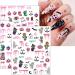 Pink Halloween Nail Stickers 10 Sheets Self-Adhesive Nail Decal Ghost Skull Witch Nail Art Decoration Design Supplies - Buy Online on GoSupps.com