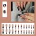 Justotry 24 Pieces Long Black French Coffin Nails with Dragon - Press On Ballerina Artificial Fingernails for Women - Buy Online on GoSupps.com