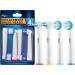 Replacement Brush Heads for OralB Braun Professional Ortho & Power Tip Kit- 4 Pack Compatible Orthodontic Electric Toothbrush Head Fit the Oral-B Pro 1000 Kids Plus! 4 Piece Set