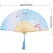 2 Pieces Folding Fans Handheld Fans Bamboo Fans with Tassel Women's Hollowed Bamboo Hand Holding Fans for Wall Decoration Gifts (Pink Peach Blossom and Blue Cherry Pattern) Blue Pink - Buy Online on GoSupps.com