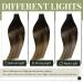 Runature Real Hair Tape-In Extensions Balayage Ombre Black to Brown & Blonde 35cm Invisible 20g #1B/4/27 - Buy Online on GoSupps.com