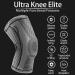 AmRelieve Ultra Knee Elite Compression Sleeve with Side Stabilizers - Professional Knee Brace for Men Women - 3D Knee Compression Pad for Joint Pain Relief (Size L, Grey) - Buy Online on GoSupps.com