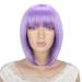 Bob Short Purple Wig with Bangs for Women - Lavender Silky Straight Costume Cosplay Party Daily Use 12 - Heat Resistant Synthetic Hair (Light Purple) - Buy Online on GoSupps.com