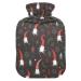 Christmas Gnomes Red Hats Hot Water Bottle with Cover Hot Water Bottles for Pain Relief Hot Water Bags Heating Bottles for Cramps 1L