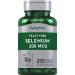Piping Rock Yeast Free Selenium 200mcg | 200 Capsules | Vegetarian Supplement | Non-GMO Gluten Free Formula