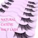 Buy Half Lashes Natural Look Cat Eye - 16mm Wispy Thin Band Manga Lashes | 10 Pairs of False Eyelashes for a Stunning Cateye Look - Buy Online on GoSupps.com