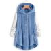 Hanxiulin Women's Oversized Fleece Plush Jacket - Warm Zipper Hoodie for Autumn/Winter Blue - Buy Online on GoSupps.com