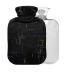 Hot Water Bottle with Cover 1L Small for Pain Relief Headaches Neck and Shoulders Black/White