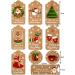 Aruiteng Christmas Gift Tags 50Pcs 10 Styles Brown Kraft Paper Gift Tags Small Xmas Present Labels Hanging Tags for DIY Christmas Wrapping Paper and Present Craft Decoration AruitengTR057 - Buy Online on GoSupps.com
