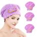 Yomigoo Hair Drying Towel 3 Packs Quick Dry Microfiber Hair Towel Super Absorbent Hair Towel Wrap for Wet Hair Bath Accessories for Women with Long & Thick Hair (Purple)