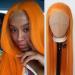 Towarm Orange Wig Long Straight Synthetic Lace Front Wigs Pre Plucked Natural Hairline with Baby Hair for Black Women Bright Orange Ginger Heat Resistant Fiber Hair Cosplay Daily Wear Wig (Orange)