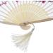 2-Piece Folding Bamboo Hand Fans with Tassel - White Cherry - Perfect for Gifts & Wall Decoration | Traditional Women's Handheld Fans - Buy Online on GoSupps.com