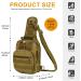 Huntvp Tactical Breast Pocket Military Shoulder Bag - Molle Crossbody Sling Backpack for Men - Adjustable Outdoor Gear for Hiking & Travel - Brown - Buy Online on GoSupps.com