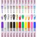 12 Colors 3d nail art pen nail tip nail art pen graffiti puncture pen flower pen draw paint liner for diy nail art beauty manicure tools