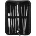 VENEKA Professional Black Remover Tool Kit Stainless Steel Blackhead Acne Comedone Pimple Blemish Extractor Beauty Tool
