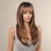 Allbell Colored Honey Brown Wigs for Women - Long Straight Layered Synthetic Wigs with Bangs | Shop 2127-2 Online - Buy Online on GoSupps.com