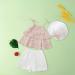 Korean Floral Chiffon Shirt Camisole with Hat Girls' Summer Suit (Pink, 5-6 Years) - Buy Online on GoSupps.com