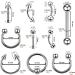 BodyJ4You 200PC PRO Body Piercing Kit with Surgical Steel Jewelry and Tools - 14G 16G BCR CBR Nose Septum Ear Cartilage Lip Belly Navel Tragus Eyebrow Piercings - Buy Online on GoSupps.com