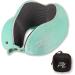 FLOWZOOM Kids Travel Pillow - Memory Foam Neck Pillow for Car & Plane | Comfy Turquoise Kids Neck Pillow for Travel - Buy Online on GoSupps.com