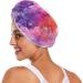 Super Absorbent Purple Red Orange Marble Hair Towel 2 Pack - Quick Dry Hair Turbans with Button Wrap for Women & Girls - Buy Online on GoSupps.com