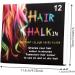 Hair Chalk 12 Colors Temporary Hair Dye Safe Hair Chalk for Kids Washable Temporary Hair Colour Pen Colorful Gifts Great Toy Hair Supplies - Buy Online on GoSupps.com