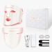 Led Red Light Therapy Face & Neck Mask 7 Colors Led Light Therapy Facial Mask Infrared Red Light Therapy Mask Infrared Light Skin Rejuvenation(White)