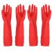 Yslon rubber cleaning gloves king dishwilling gloves 2 pairs and cleaning cloth waterproof reusable. (Red M) m (2 pack)