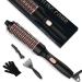 Thermal Brush for Hair Culing Straightening 32MM Hot Comb Curling Wand with Dual Voltage Curler Iron Brush Hair Straightening Brush Create Root Volume & Loose Curls Idea Gifts for Women Black Gold