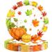 Thanksgiving Plates Cups and Napkins | Thanksgiving Plates and Napkins Supplies | Maple Leaves Pumpkin Autumn Thanksgiving Harvest Decoration Harvest Tableware Set for Fall The 9 Inch Tray - Buy Online on GoSupps.com