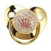 Alomejor Baby Pacifier Ultra Light Soft Bling Silicone Newborn Pacifier for 6 18 Months Infant Gold