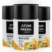 Atom Fresh Natural Deodorant Aluminum Free Baking Soda Free Long-Lasting Odor Control Solid Stick Skin Safe 2.3 Oz Green Citrus (Pack of 3)