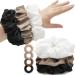 LILIEBE 6  Soft Jumbo Scrunchies for Thick Hair  Satin Scrunchies for Curly Hair with Spiral Hair Ties  Oversized Scrunchie for Women & Girls - 6 pcs (neutral)