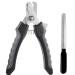 Dudi pet claw scissors for dogs cats - also for rabbits rabbits & guinea pigs - claw cutter with safety mechanism - nail scissors set including claw grinder - large large black/gray