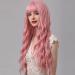 Pretfy Long Pink Curly Wig 26 - Natural Wavy Hair Wig with Bangs for Women - Heat Resistant Synthetic Wig in Pink - Ideal for Cosplay, Parties, Halloween - Buy Online on GoSupps.com