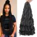 8 Packs French Curly Braiding Hair 24 inch 1B Loose Wave Crochet Hair Pre Stretched Bouncy Yaki Braiding Hair French Curl Braids Synthetic Hair Extensions 24 Inch(Pack of 8) 1B