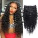Tahikie Deep Wave Clip in Hair Extensions Real Human Hair for Women 8Pcs Deep Wave Clip Ins Brazilian Remy Human Hair Thick to Ends with 18Clips Double Weft 120g  (20 inch  Natural Color) 20 Inch 1B
