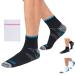 360 RELIEF - Compression Ankle Socks for Sprained Ankle Supports | Arch Pain Plantar Fasciitis Foot Swelling Travel Flight Heel Spurs Pregnancy | L/XL Black/Blue with Mesh Laundry Bag | L/XL Black/Blue