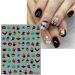 3D Halloween Nail Stickers 6 Sheets 5D Self-Adhesive Embossed Nail Decal White Black Ghosts Ghosts Nail Art Decoration Design Supplies - Buy Online on GoSupps.com